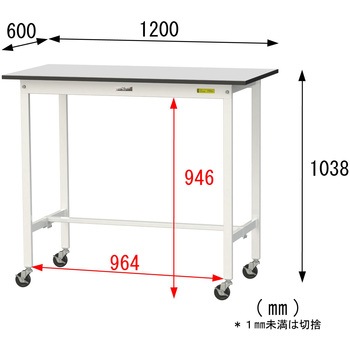軽量作業台/耐荷重128kg_移動式_RoHS2指令対応塩ビシート天板_ワークテーブル150シリーズ 山金工業