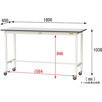 軽量作業台/耐荷重128kg_移動式_RoHS2指令対応塩ビシート天板_ワークテーブル150シリーズ 山金工業