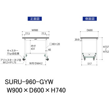 軽量作業台/耐荷重150kg_ワンタッチ移動式_RoHS2指令対応塩ビシート天板_ワークテーブル150シリーズ 山金工業