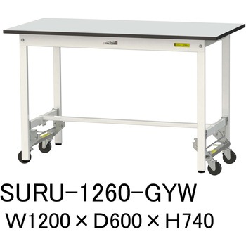 軽量作業台/耐荷重150kg_ワンタッチ移動式_RoHS2指令対応塩ビシート天板_ワークテーブル150シリーズ 山金工業
