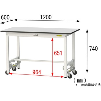 軽量作業台/耐荷重150kg_ワンタッチ移動式_RoHS2指令対応塩ビシート天板_ワークテーブル150シリーズ 山金工業