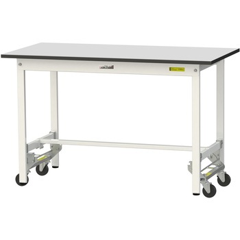 軽量作業台/耐荷重150kg_ワンタッチ移動式_RoHS2指令対応塩ビシート天板_ワークテーブル150シリーズ 山金工業