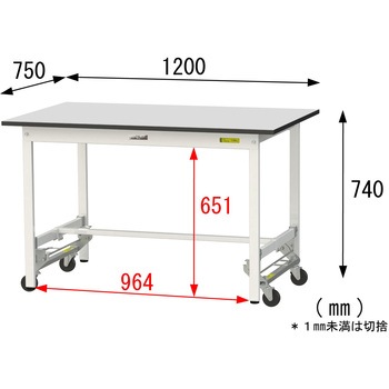 軽量作業台/耐荷重150kg_ワンタッチ移動式_RoHS2指令対応塩ビシート天板_ワークテーブル150シリーズ 山金工業