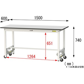 軽量作業台/耐荷重150kg_ワンタッチ移動式_RoHS2指令対応塩ビシート天板_ワークテーブル150シリーズ 山金工業