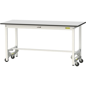 軽量作業台/耐荷重150kg_ワンタッチ移動式_RoHS2指令対応塩ビシート天板_ワークテーブル150シリーズ 山金工業