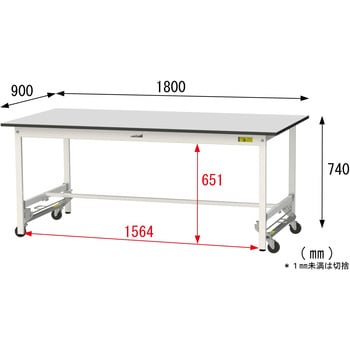 軽量作業台/耐荷重150kg_ワンタッチ移動式_RoHS2指令対応塩ビシート天板_ワークテーブル150シリーズ 山金工業