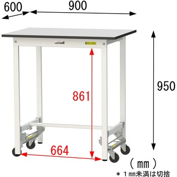 軽量作業台/耐荷重150kg_ワンタッチ移動式_RoHS2指令対応塩ビシート天板_ワークテーブル150シリーズ 山金工業