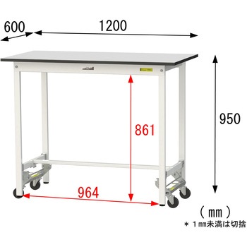軽量作業台/耐荷重150kg_ワンタッチ移動式_RoHS2指令対応塩ビシート天板_ワークテーブル150シリーズ 山金工業