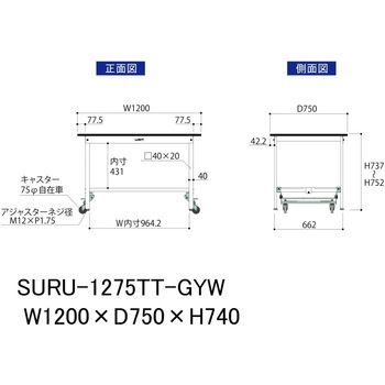 軽量作業台/耐荷重150kg_ワンタッチ移動式_全面棚板付き_RoHS2指令対応塩ビシート天板_ワークテーブル150シリーズ 山金工業