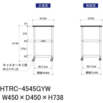 軽量作業用/天板付き150ワゴン_耐荷重50kg_RoHS2指令対応塩ビシート天板_ワークテーブル150シリーズ 山金工業