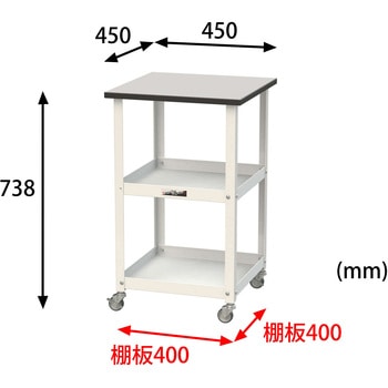 軽量作業用/天板付き150ワゴン_耐荷重50kg_RoHS2指令対応塩ビシート天板_ワークテーブル150シリーズ 山金工業