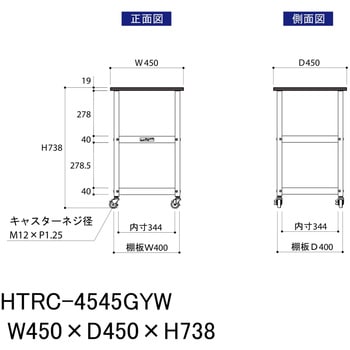 軽量作業用/天板付き150ワゴン_耐荷重50kg_RoHS2指令対応塩ビシート天板_ワークテーブル150シリーズ 山金工業