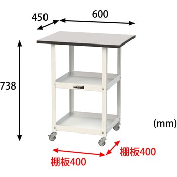 軽量作業用/天板付き150ワゴン_耐荷重50kg_RoHS2指令対応塩ビシート天板_ワークテーブル150シリーズ 山金工業