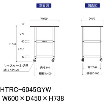 軽量作業用/天板付き150ワゴン_耐荷重50kg_RoHS2指令対応塩ビシート天板_ワークテーブル150シリーズ 山金工業