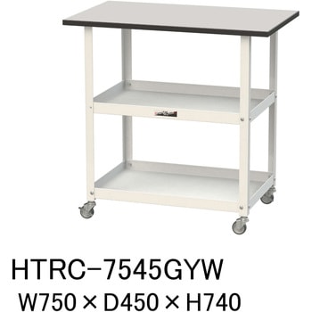 軽量作業用/天板付き150ワゴン_耐荷重50kg_RoHS2指令対応塩ビシート天板_ワークテーブル150シリーズ 山金工業