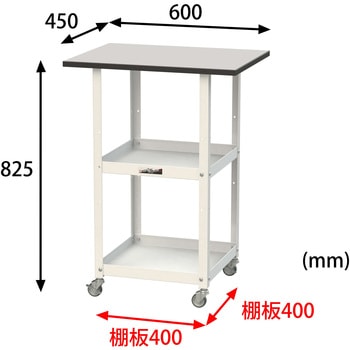 軽量作業用/天板付き150ワゴン_耐荷重50kg_RoHS2指令対応塩ビシート天板_ワークテーブル150シリーズ 山金工業