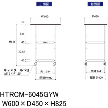 軽量作業用/天板付き150ワゴン_耐荷重50kg_RoHS2指令対応塩ビシート天板_ワークテーブル150シリーズ 山金工業