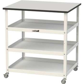 軽量作業用/天板付き150ワゴン_耐荷重50kg_RoHS2指令対応塩ビシート天板_ワークテーブル150シリーズ 山金工業