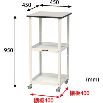 軽量作業用/天板付き150ワゴン_耐荷重50kg_RoHS2指令対応塩ビシート天板_ワークテーブル150シリーズ 山金工業