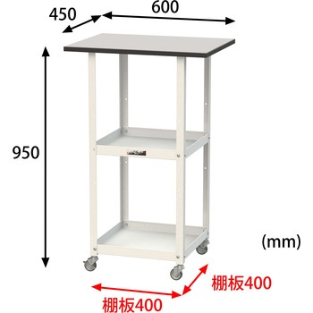 軽量作業用/天板付き150ワゴン_耐荷重50kg_RoHS2指令対応塩ビシート天板_ワークテーブル150シリーズ 山金工業