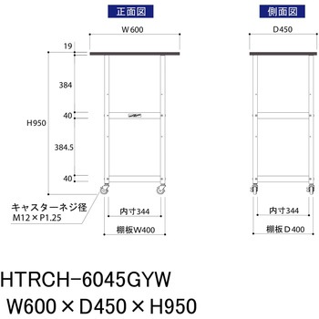 軽量作業用/天板付き150ワゴン_耐荷重50kg_RoHS2指令対応塩ビシート天板_ワークテーブル150シリーズ 山金工業