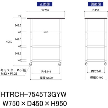 軽量作業用/天板付き150ワゴン_耐荷重50kg_RoHS2指令対応塩ビシート天板_ワークテーブル150シリーズ 山金工業