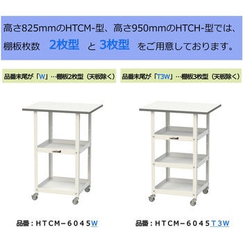 軽量作業用/キャスター付き_天板付き150ワゴン_低圧メラミン天板_ワークテーブル150シリーズ 山金工業