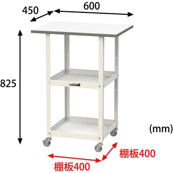軽量作業台/キャスター付き_天板付き150ワゴン_低圧メラミン天板_ワークテーブル150シリーズ 山金工業