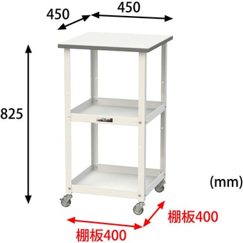 軽量作業用/キャスター付き_天板付き150ワゴン_低圧メラミン天板_ワークテーブル150シリーズ 山金工業