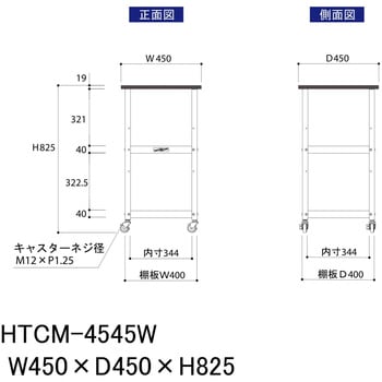 軽量作業用/キャスター付き_天板付き150ワゴン_低圧メラミン天板_ワークテーブル150シリーズ 山金工業