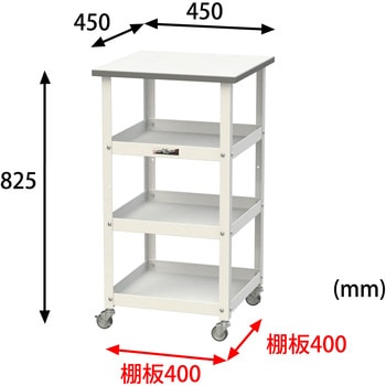 軽量作業台/キャスター付き_天板付き150ワゴン_低圧メラミン天板_ワークテーブル150シリーズ 山金工業