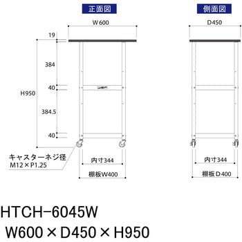 軽量作業用/キャスター付き_天板付き150ワゴン_低圧メラミン天板_ワークテーブル150シリーズ 山金工業
