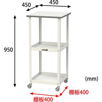 軽量作業用/キャスター付き_天板付き150ワゴン_低圧メラミン天板_ワークテーブル150シリーズ 山金工業