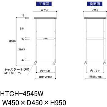 軽量作業用/キャスター付き_天板付き150ワゴン_低圧メラミン天板_ワークテーブル150シリーズ 山金工業