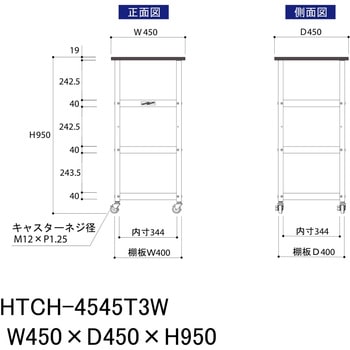 軽量作業台/キャスター付き_天板付き150ワゴン_低圧メラミン天板_ワークテーブル150シリーズ 山金工業
