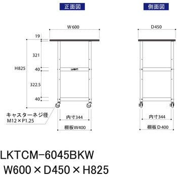 実験用/軽量作業用/キャスター付き_天板付きラボワゴン_高耐薬品ケミテクト天板_ワークテーブルLABシリーズ 山金工業