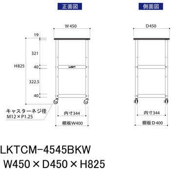 実験用/軽量作業用/キャスター付き_天板付きラボワゴン_高耐薬品ケミテクト天板_ワークテーブルLABシリーズ 山金工業