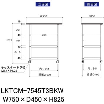 実験用/軽量作業用/キャスター付き_天板付きラボワゴン_高耐薬品ケミテクト天板_ワークテーブルLABシリーズ 山金工業