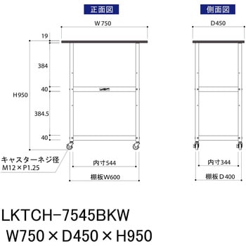 実験用/軽量作業用/キャスター付き_天板付きラボワゴン_高耐薬品ケミテクト天板_ワークテーブルLABシリーズ 山金工業
