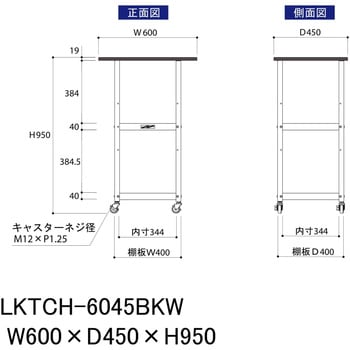 実験用/軽量作業用/キャスター付き_天板付きラボワゴン_高耐薬品ケミテクト天板_ワークテーブルLABシリーズ 山金工業
