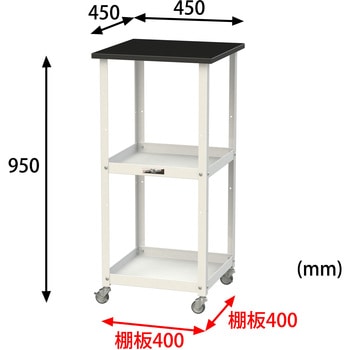 実験用/軽量作業用/キャスター付き_天板付きラボワゴン_高耐薬品ケミテクト天板_ワークテーブルLABシリーズ 山金工業