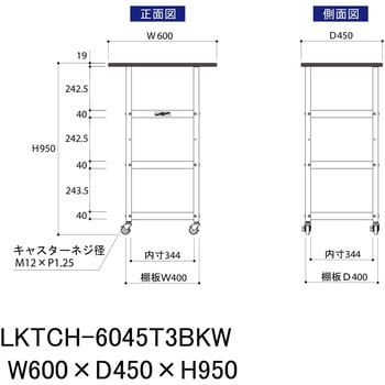 実験用/軽量作業用/キャスター付き_天板付きラボワゴン_高耐薬品ケミテクト天板_ワークテーブルLABシリーズ 山金工業