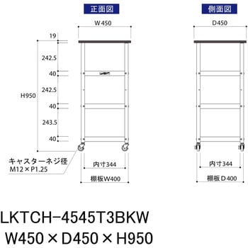 実験用/軽量作業用/キャスター付き_天板付きラボワゴン_高耐薬品ケミテクト天板_ワークテーブルLABシリーズ 山金工業