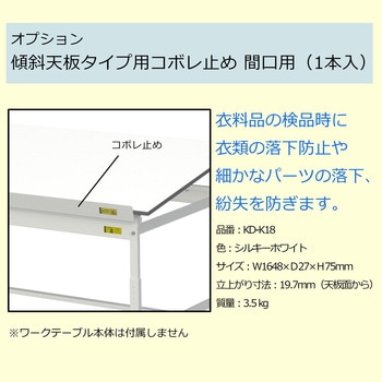 オプション/傾斜天板タイプ専用コボレ止め_間口用(1本入) 山金工業