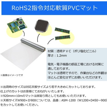 オプション/RoHS2指令対応軟質PVCマット_ワークテーブル・作業台用マット 山金工業