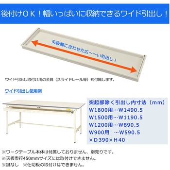 オプション/ワイド引き出し_ワークテーブル150・LABシリーズ用 山金工業