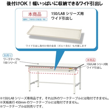 オプション/ワイド引き出し_ワークテーブル150・LABシリーズ用 山金工業