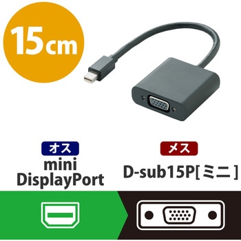 AD-MDPVGABK miniDisplayport変換アダプタ VGA(D-Sub 15ピン)-ミニ