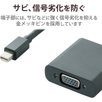 miniDisplayport変換アダプタ VGA(D-Sub 15ピン)-ミニディスプレイポート D-sub15ピンメス - Mini  DisplayPortオス ブラック色 AD-MDPVGABK