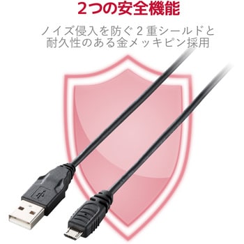 GM-U2CAMB10BK microUSBケーブル PS4用 1本 エレコム 【通販サイト